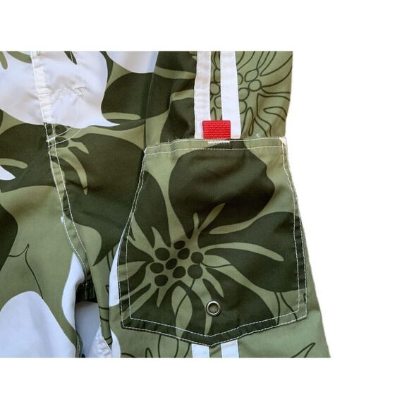 No Boundaries Green Floral Pattern Drawstring Board Shorts Mens Size Large - Picture 4 of 11